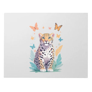 Leopard Vector Butterfly Adsible Roligt Animal Anteckningsblock