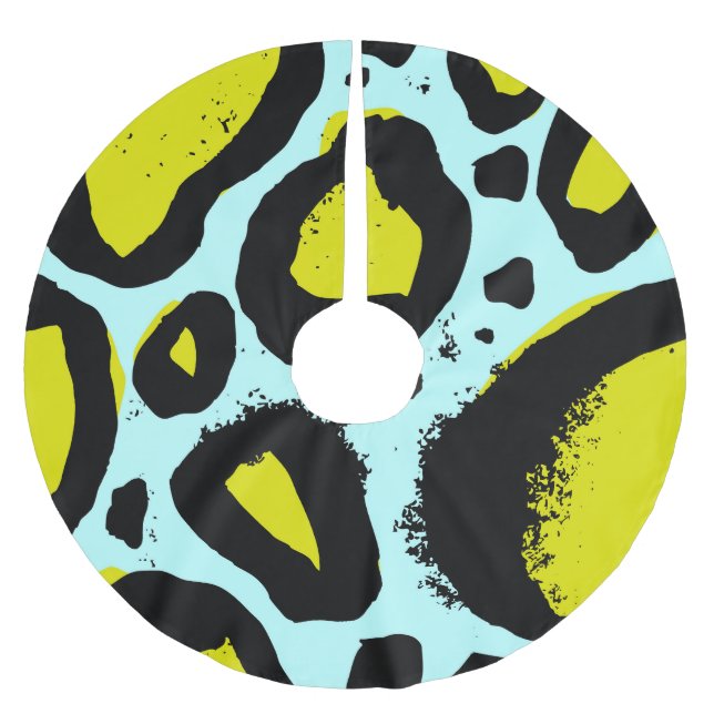 Leopard Vibrance: Colorful Vild Struktur. Julgransmatta Borstad Polyester (Framsidan)