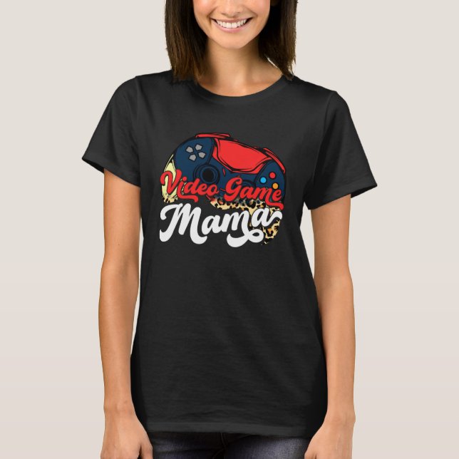 Leopard Video Game  Mother s Day Mama Mommy Sport T Shirt (Framsida)