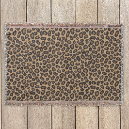 Leopard Vild Animal Mönster Mysfilt