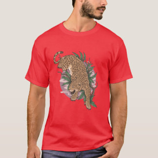 leopard vild djur klättra familj t shirt