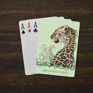 Leopard Vild katt Grönt Henna Casinokort