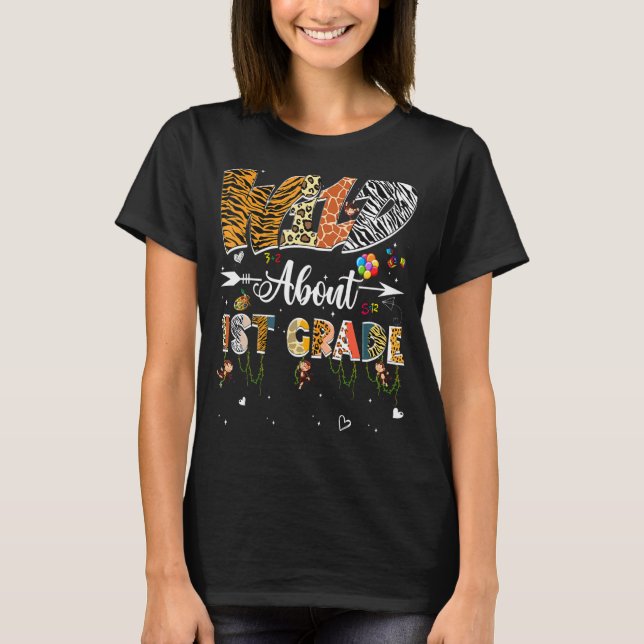 Leopard-Vilden omkring 1:a Klass Back to school Sa T Shirt (Framsida)