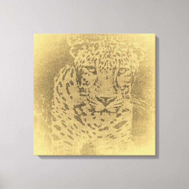 Leopard Vintage Wrapped Canvas (Framsida)