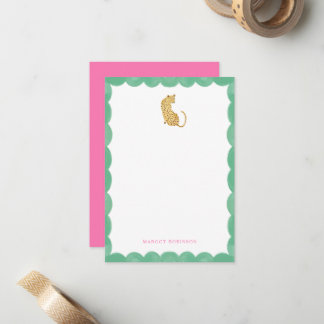 Leopard Whimsical Personlig Brevpapper Notkort Anteckningskort