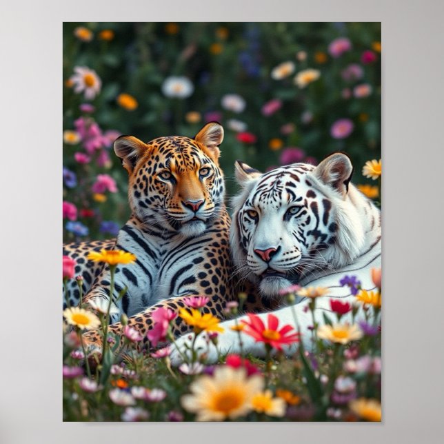 Leopard/White Tiger Poster (Framsidan)