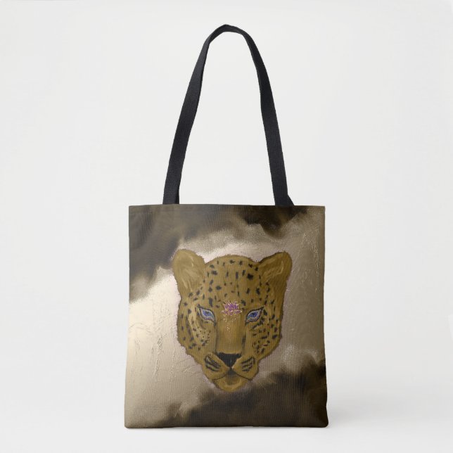 Leopard with Brown Geode Tygkasse (Framsida)