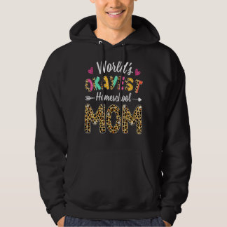 Leopard World's Okayest Homeschool Mamma Mor Tea Hoodie