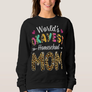Leopard World's Okayest Homeschool Mamma Mor Tea T Shirt