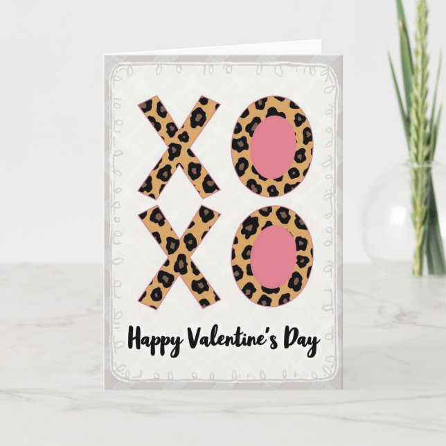 Leopard Xoxo Alla hjärtans dag-kort Kort (Framsida)
