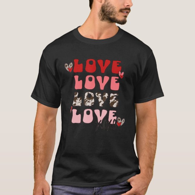 Leopard XOXO Hugs Kisses Hearts Kärlek Valentine C T Shirt (Framsida)