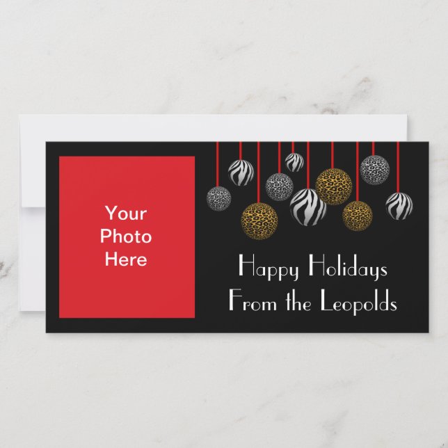 Leopard Zebra Julkort (Framsida)