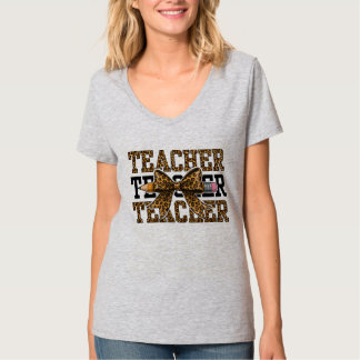 Leopardbåge Lärare Skola Penna Söt Klassrum T Shirt