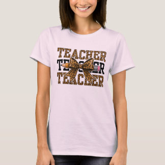 Leopardbåge Lärare Skola Penna Söt Klassrum T Shirt
