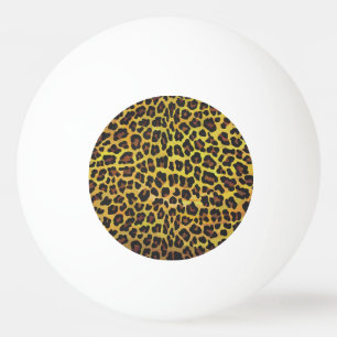 Leopardbrunt och gult tryck pingisboll