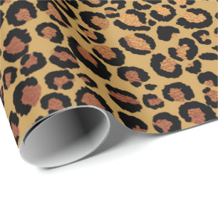Leoparddjur flår guldsvart brons afrikansk päls presentpapper