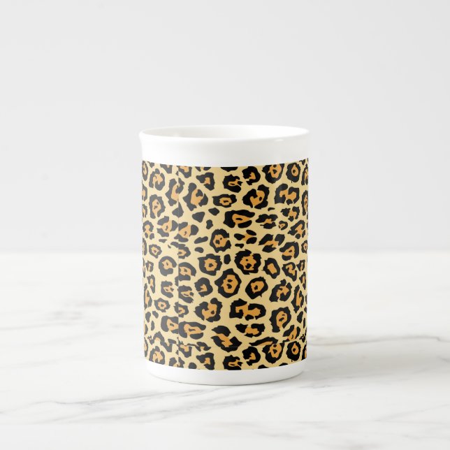Leoparddjur Tryckmönster Benporslin Mugg (Framsidan)