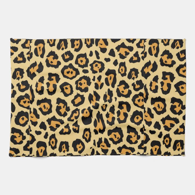 Leoparddjur Tryckmönster Kökshandduk (Horisontell)