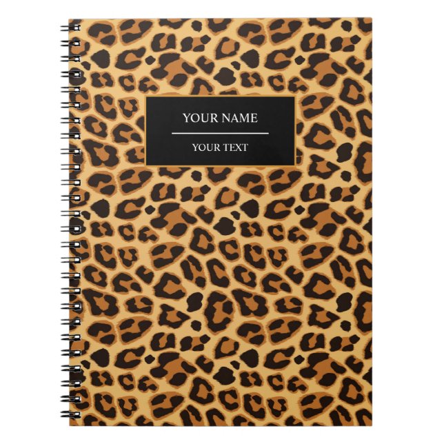 Leoparddjur Tryckt Skinn Mönster Anteckningsbok (Framsidan)