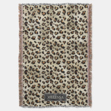 Leoparddjurtryck med svart falsk folie och namn