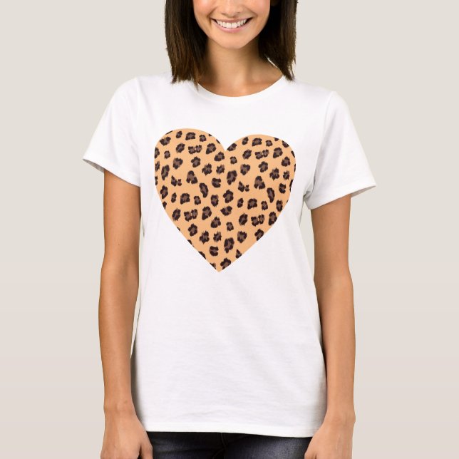 Leoparden flår tryckmönster t shirt (Framsida)