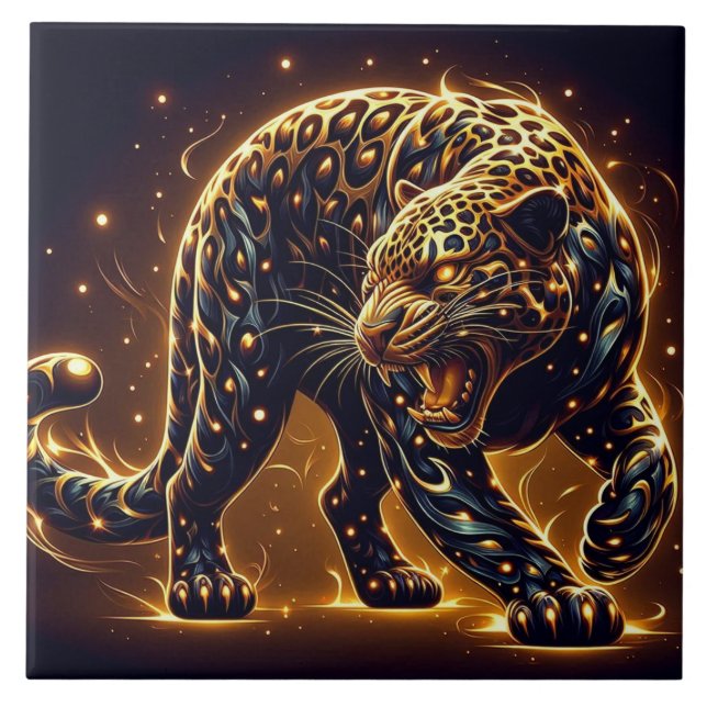 Leoparden Kakelplatta (Framsidan)
