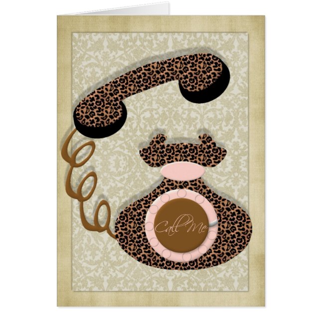 Leoparden ringer hälsningskort (Framsidan)