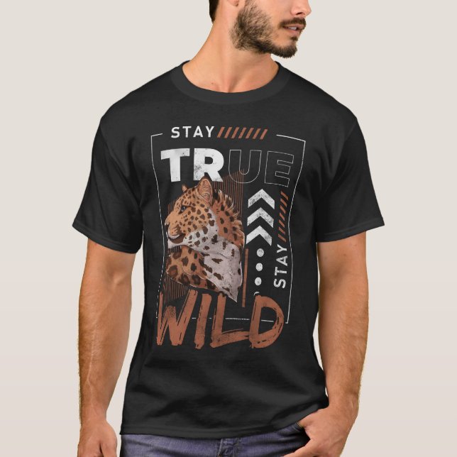 Leoparder Djur Snabb Fara retro T Shirt (Framsida)