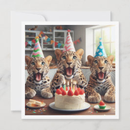 Leoparder firar, leopard bild födelsedag inbjudningar