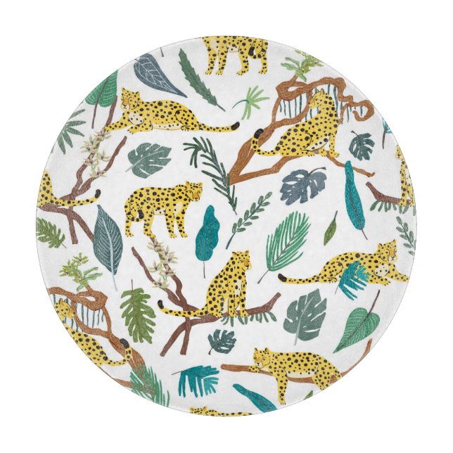 Leoparder i djungeln, handdragen mönster. (Framsidan)