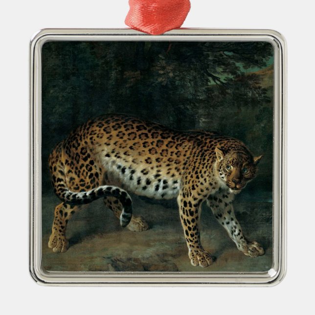 Leoparder (kvinnlig leopard) (Jean-Baptiste Oudry) Julgransprydnad Metall (Framsidan)