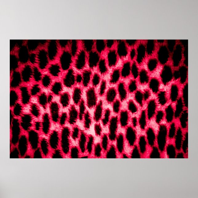 Leoparder struktur med svart och röd färg poster (Framsidan)