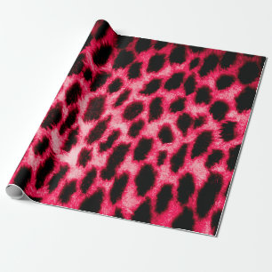 Leoparder struktur med svart och röd färg presentpapper