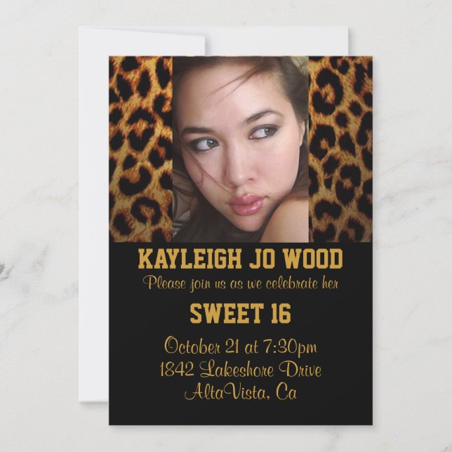 Leopardfestinladning Inbjudningar (Framsida)