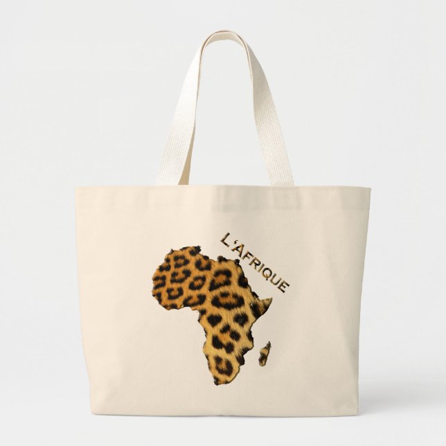 Leopardfläckad Karta av Afrika Tote Bag Jumbo Tygkasse (Framsidan)