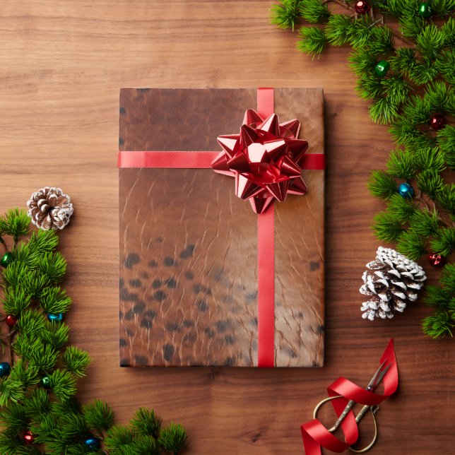 Leopardfläckar i läder presentpapper (Julgåva)