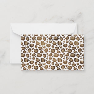 Leopardfläckar Vilda Djur Gyllene Glitter Safari Anteckningskort