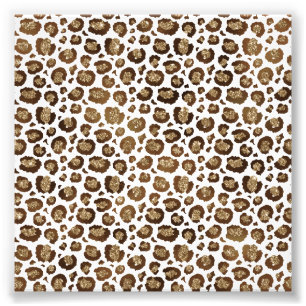 Leopardfläckar Vilda Djur Gyllene Glitter Safari Fototryck