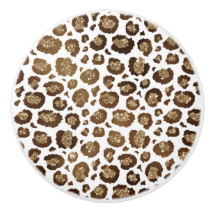 Leopardfläckar Vilda Djur Gyllene Glitter Safari Knopp