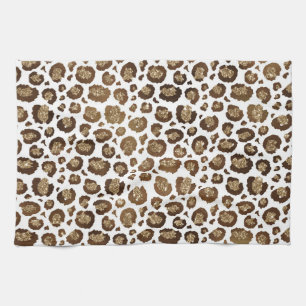 Leopardfläckar Vilda Djur Gyllene Glitter Safari Kökshandduk