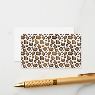 Leopardfläckar Vilda Djur Gyllene Glitter Safari Tilläggskort