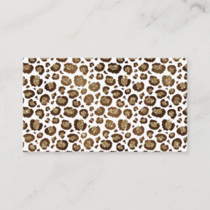 Leopardfläckar Vilda Djur Gyllene Glitter Safari Visitkort