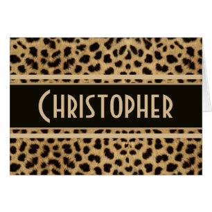 Leopardfläcken flår tryckpersonlig hälsningskort