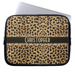 Leopardfläcken flår tryckpersonlig laptop sleeve