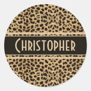 Leopardfläckmönster Runt Klistermärke