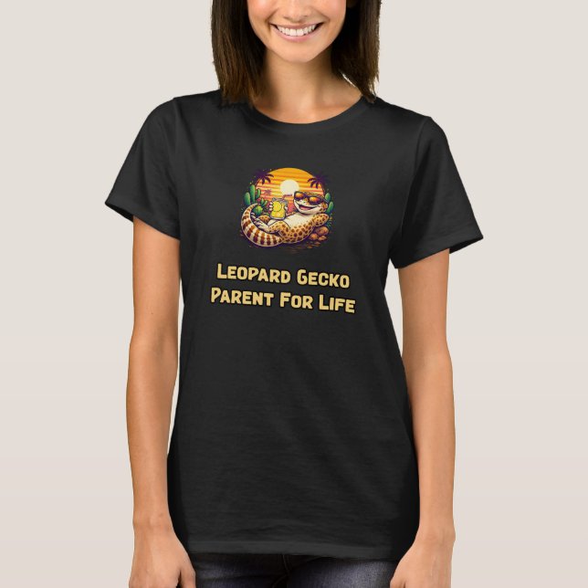 Leopardgecko Förälder För Livet Reptilälskare T Shirt (Framsida)