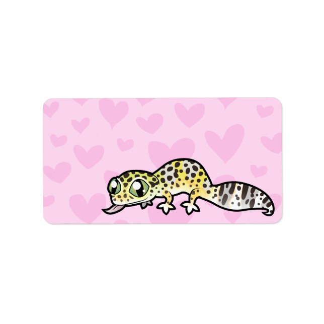 Leopardgecko Kärlek Adressetikett (Framsidan)