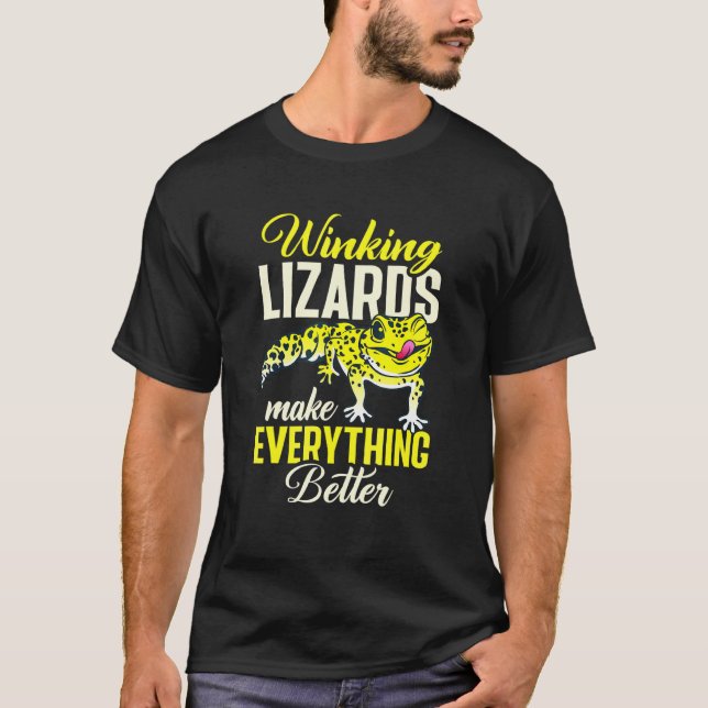 Leopardgecko Ödla Kräldjur Herpetolog T Shirt (Framsida)