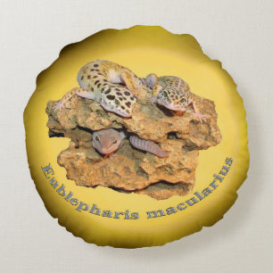 Leopardgeckodesign för alla! rund kudde