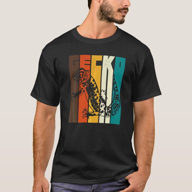Leopardgeckor Ödla Husdjur Reptil Ödlor Gecko  2 T Shirt (Framsida)